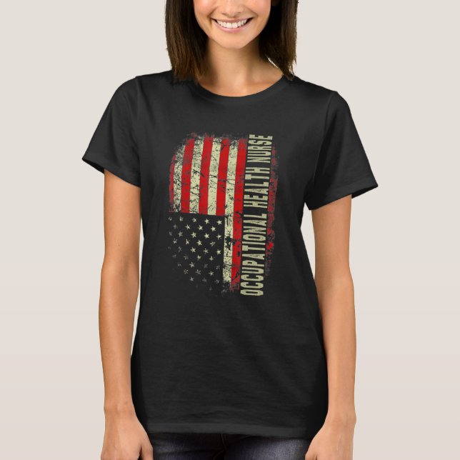 T-shirt Occupational Nurse 4th Of July US Flag Patriotic N (Devant)
