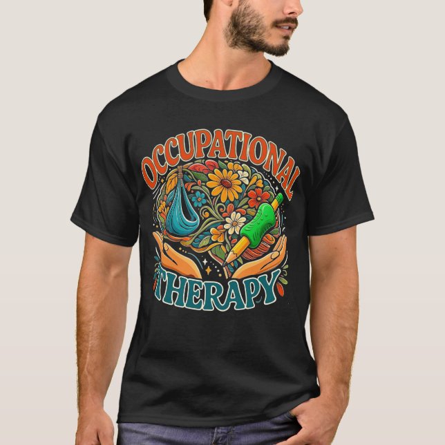 T-shirt Occupational Therapy Retro Groovy OT Month  (Devant)