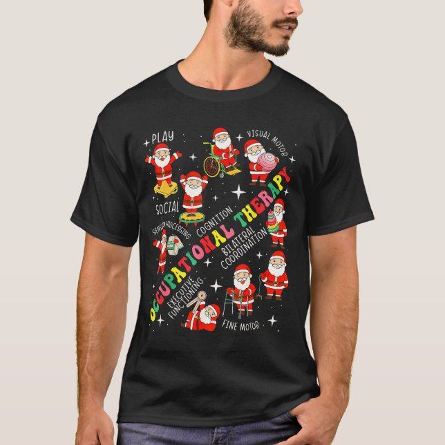 T-shirt Occupational Therapy Retro Groovy Ot Santa Therast (Devant)