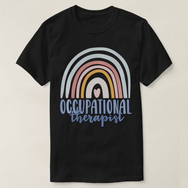 T-shirt Occupational Therapy Worker OT Boho Rainbow Retro  (Design devant)