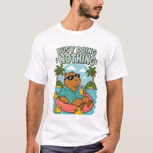 T-shirt Occupé à Rien Faire Capybara Drôle Été Piscine D