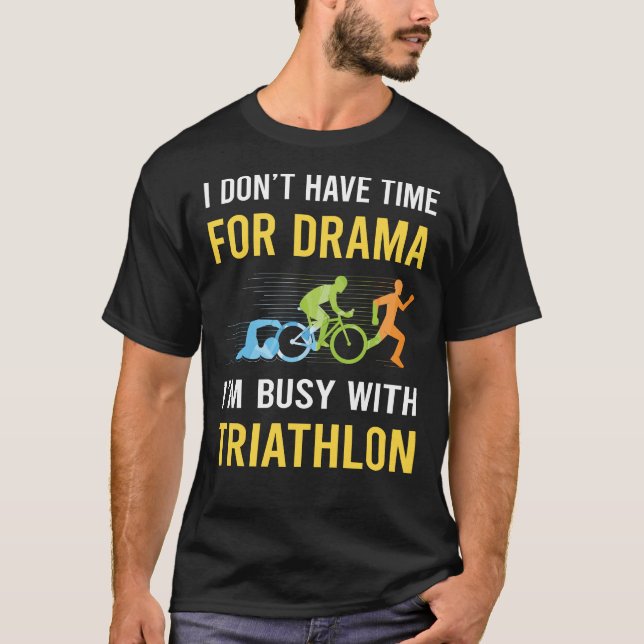 T-shirt Occupé Avec Triathlon Triathlon (Devant)
