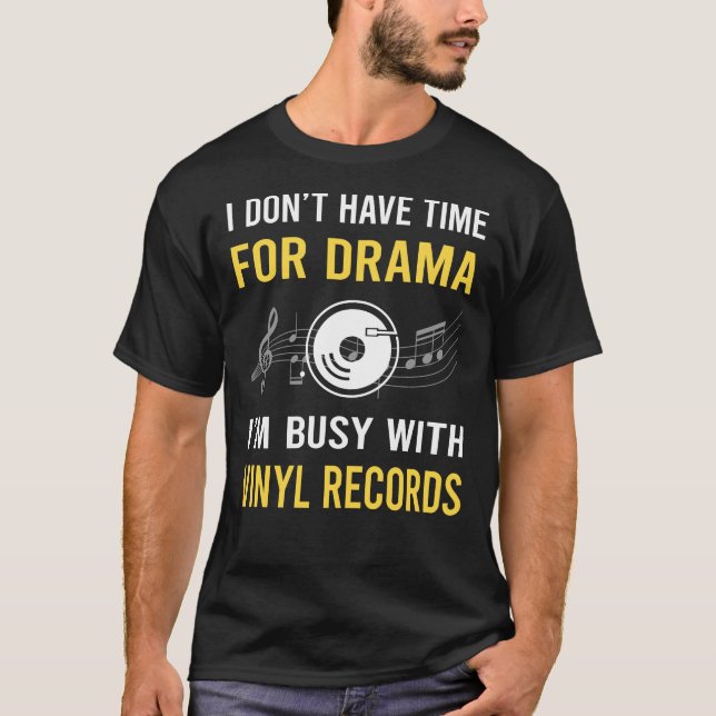 T-shirt Occupé par des disques vinyles (Devant)