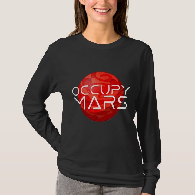 T-shirt Occupy Mars Espace Explorer Astronaut Pour Hommes  (Devant)
