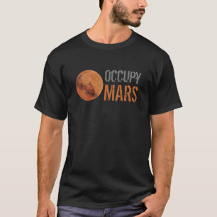 T-shirt Occupy Mars Gray & Orange Police Red Planet Mars