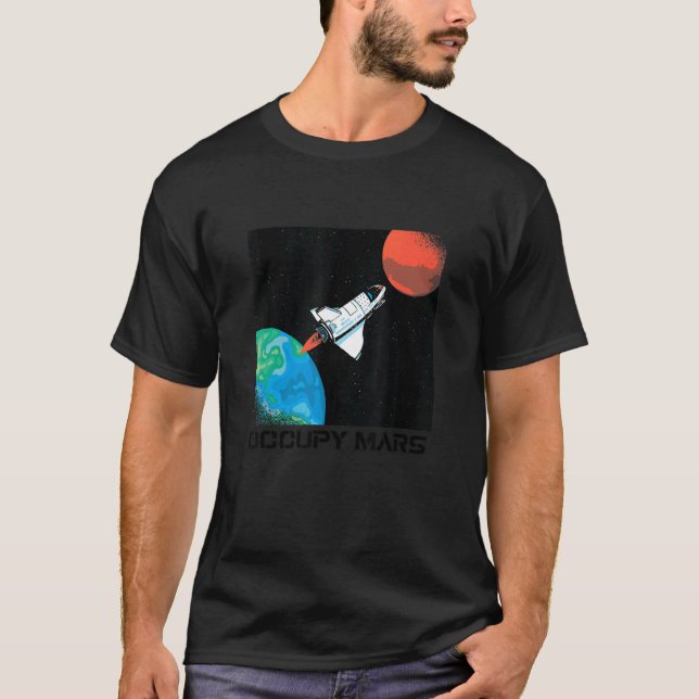 T-shirt Occupy Mars Retro Vintage 3 (Devant)