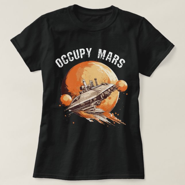 T-shirt Occupy Mars Space Explorer Astronomie Rocket Scien (Design devant)