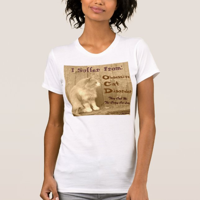 T-shirt OCD : Chemise Obsessive pour Trouble de Chat - Or (Devant)