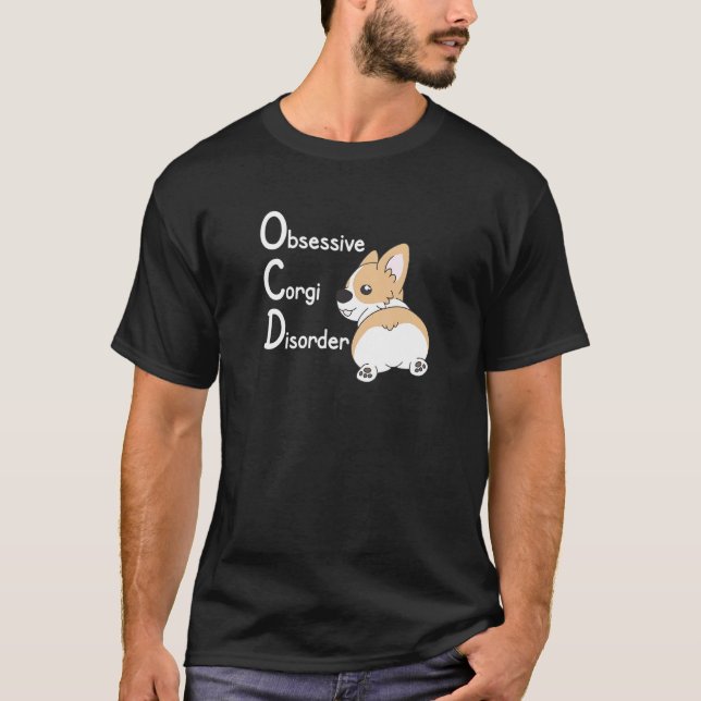 T-shirt Ocd Cute Corgi Chien Tee Par Corgi (Devant)