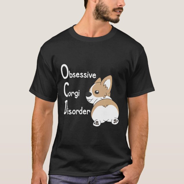 T-Shirt Ocd Mignon Corgi Chien Par Corgi (Devant)