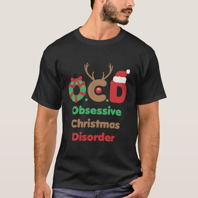 T-shirt Ocd Trouble Obsessionnel Fête Cadeau Noël Concepti (Devant)