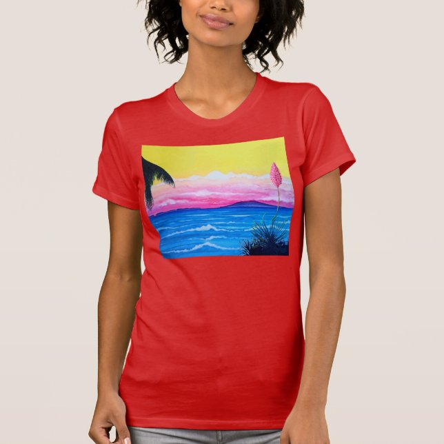 T-shirt Océan au coucher du soleil (Devant)