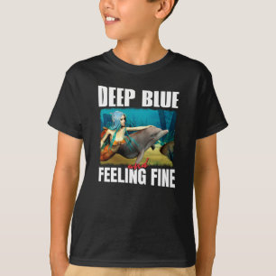T-shirt Océan Bleu Sentimental Art Mermaid Dauphin