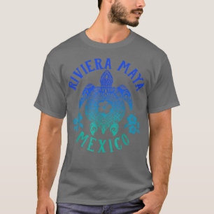 T-shirt Océan Blue Tribal Riviera Maya Tortue de mer Été V