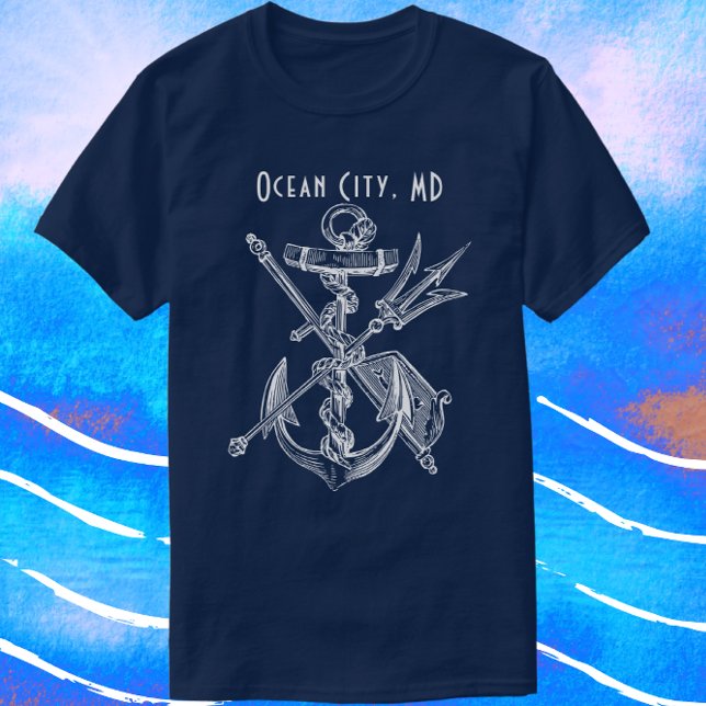 T-shirt Ocean City Maryland Ancre nautique Voyage nautique (Créateur téléchargé)