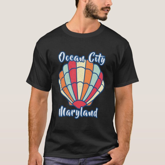 T-shirt Ocean City Maryland Beach Seashell Scallé Shell (Devant)