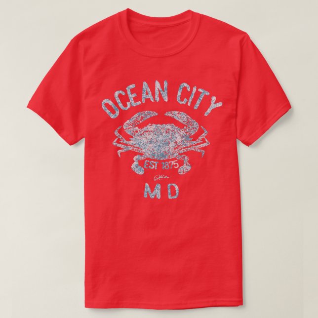 T-shirt Ocean City Maryland Chesapeake Crabe bleu (Design devant)