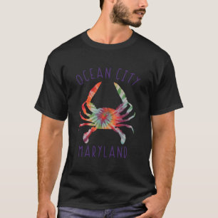 T-shirt Ocean City Maryland Crabe Tie Dye Vacances d'été