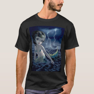 T-shirt Océan de tempête de foudre de CHEMISE de sirène de