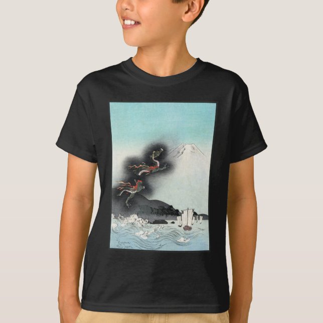 T-shirt Ocean Dragon Rising to Mt. Fuji HOKUSAI Ukiyo-e (Devant)