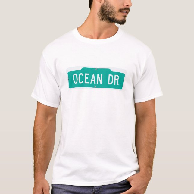T-shirt Ocean drive street sign (Devant)