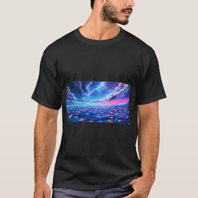T-shirt Océan fantaisiste (Devant)