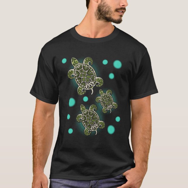 T-shirt Océan Faune Tortues de mer tropicales (Devant)