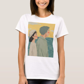 T-shirt Ocean Love : Un couple rêvé