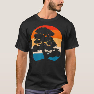 T-shirt Océan Pacifique Plage Bonsai Arbre Retro Vintage B