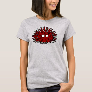 T-shirt Océan rouge Uni épineux de hérisson d'oursin