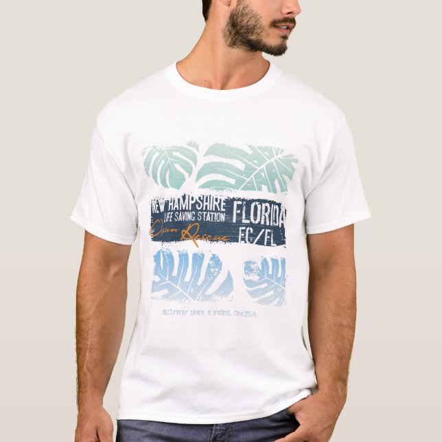 T-shirt Ocean Secourt - Floride & Hampshire Lifeguard (Devant)