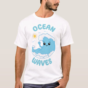 T-shirt Océan Vague Drôle Mignon Kawaii Pun Été