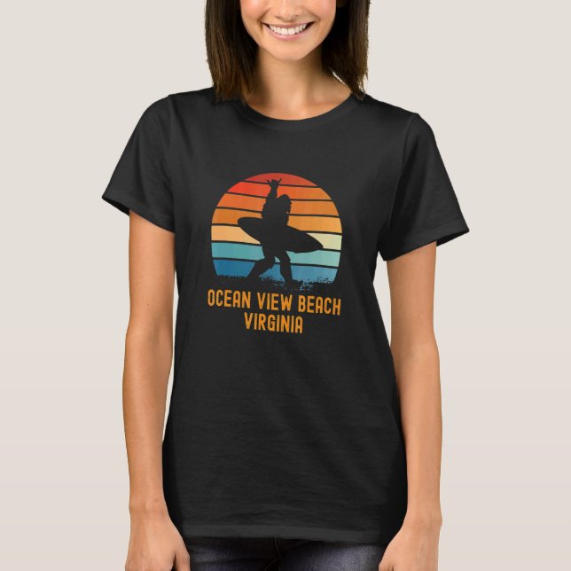 T-shirt Ocean View Beach Virginia Sasquatch Souvenir (Devant)