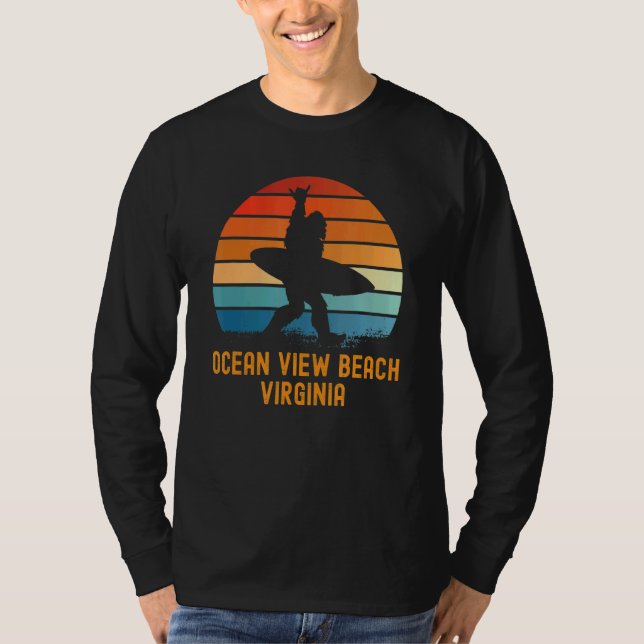 T-shirt Ocean View Beach Virginia Sasquatch Souvenir (Devant)