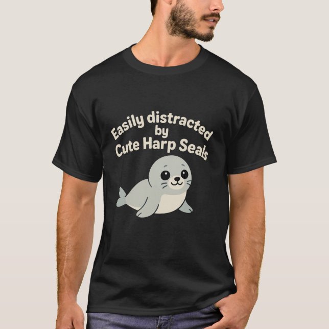 T-shirt Ocean Wildlife Harp Seal Lover Cute Arctic Animal  (Devant)
