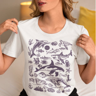 T-shirt Ocean Wonders - Vintage Sea Life