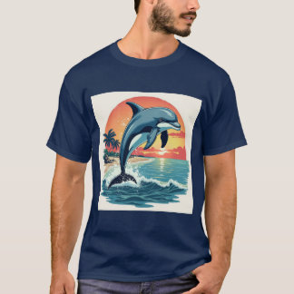 T-shirt Oceanic Wonders : Un coup de soleil : dauphin