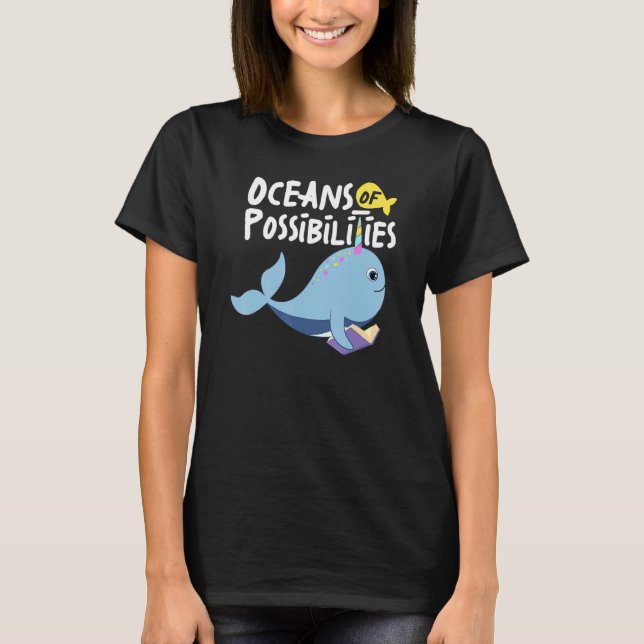 T-shirt Océans Des Possibilités Animaux De Mer Lecture Été (Devant)