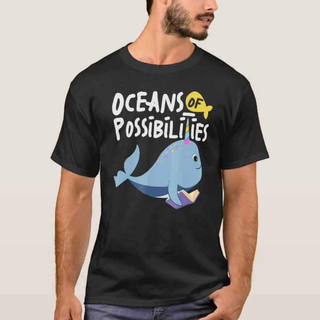 T-shirt Océans Des Possibilités Animaux De Mer Lecture Été (Devant)