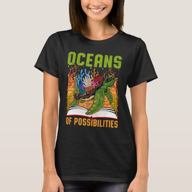 T-shirt Océans Des Possibilités Lecture Été Bibliothécaire (Devant)