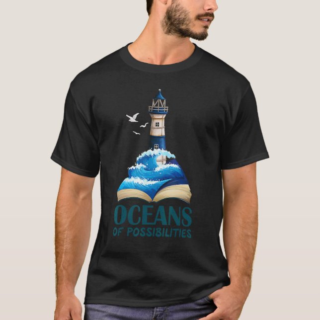 T-shirt Océans Des Possibilités Phare Lecture Été (Devant)