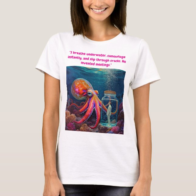 T-shirt "Ocean's Silent Captive" - Portrait de pieuvre (Devant)