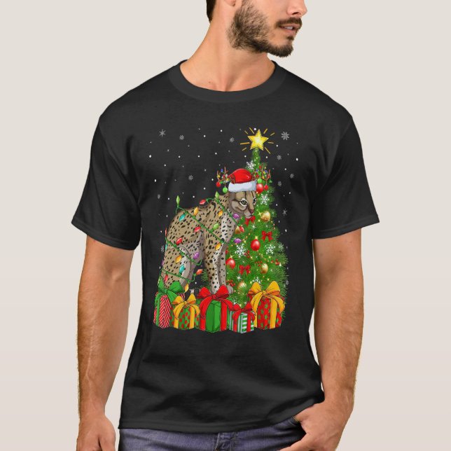 T-shirt Ocelot Noël Vacances Père Noël Ocelot (Devant)