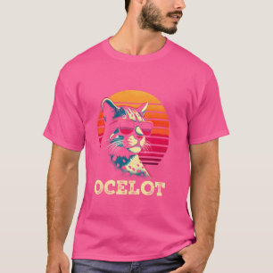 T-shirt Ocelot Rétro Coucher de Soleil - Ocelot Vintage Ja