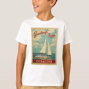 T-shirt Ocracoke Vintage voyage nautique Caroline du Nord