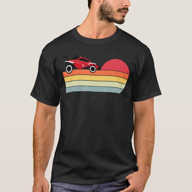 T-shirt Octane Rocket Soccer Retro Sunset Distressed Graph (Devant)