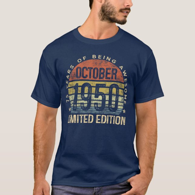 T-shirt October 1950 Limited Edition 75YearOld 75th Birthd (Devant)