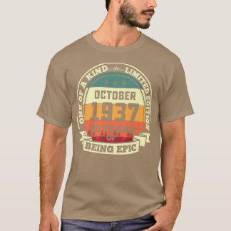 T-shirt Octobre 1937 85e Anniversaire Cadeau 85 Ans D'Être