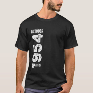 T-shirt Octobre 1954 Vintage 1954 Rétro Légendaire Depuis