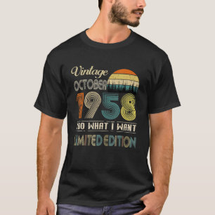 T-shirt Octobre 1958 Anniversaire Vintage de 64 Ans